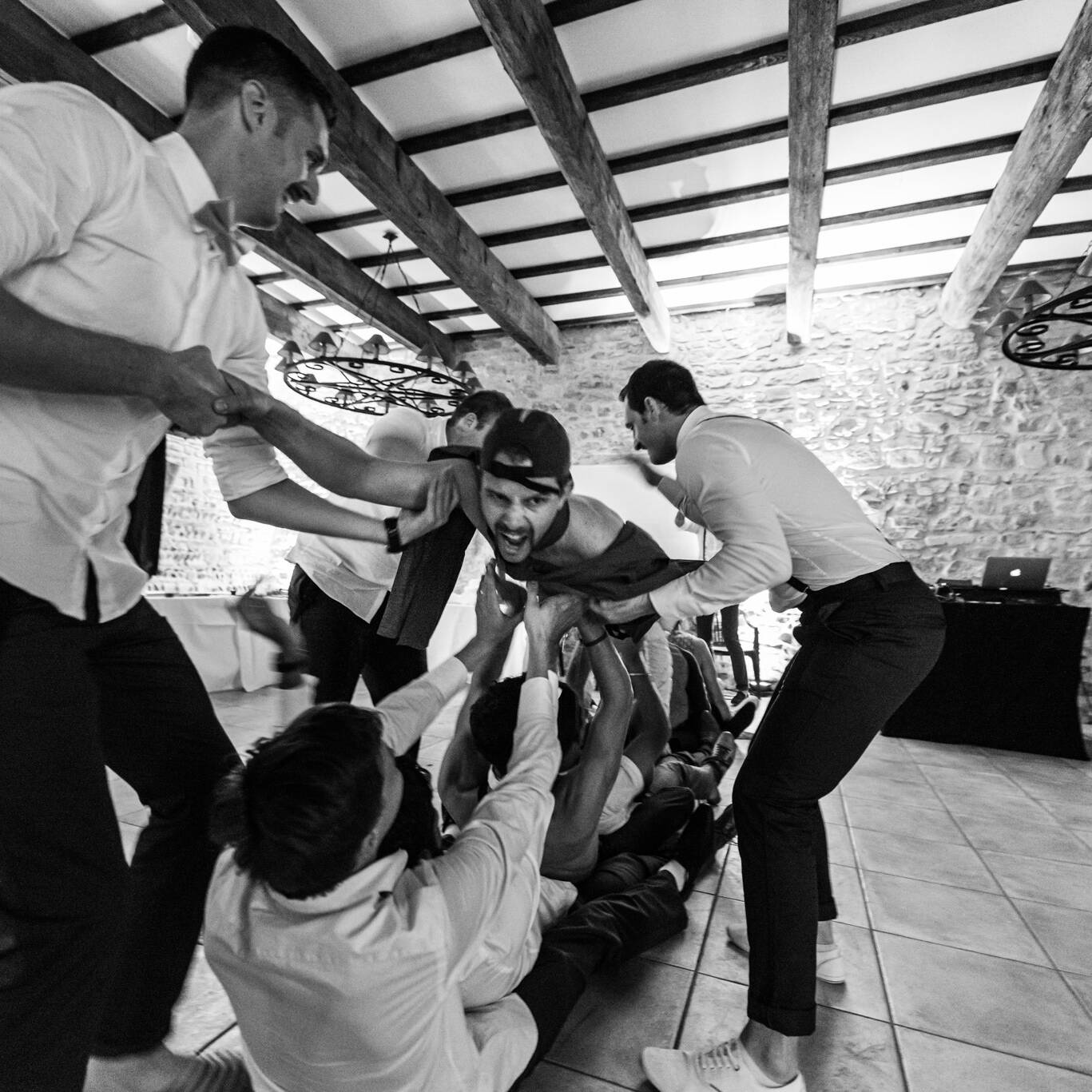 Photo de mariage durant la soirée