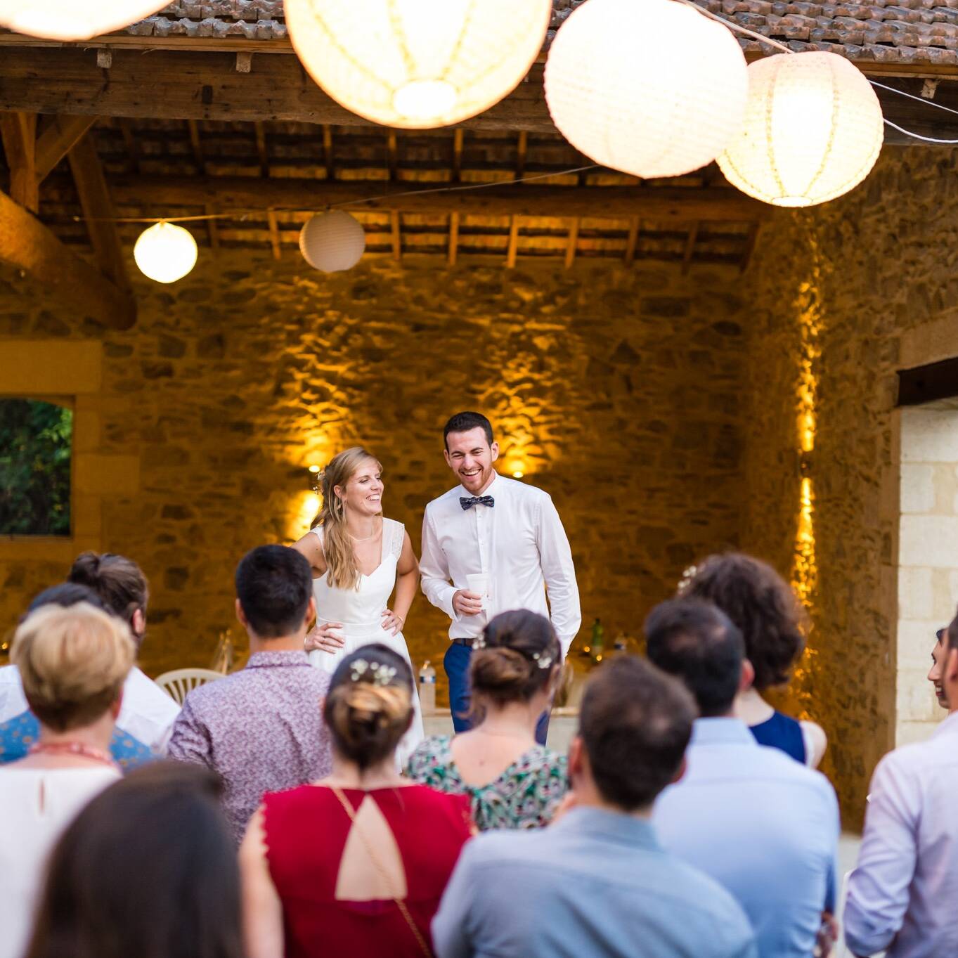 Photo de mariage durant le vin d'honneur